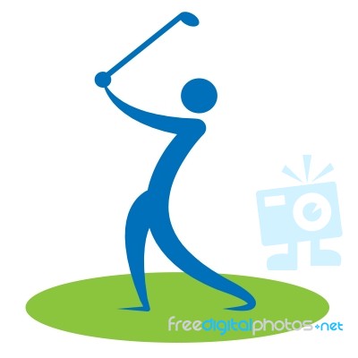 Golf Swing Man Indicates Game Human And Player Stock Image