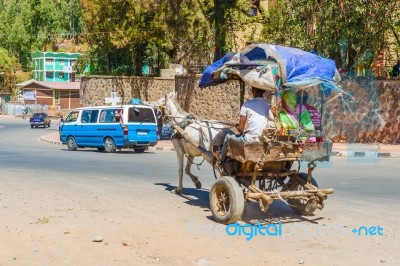 Gondar City Traffic Stock Photo