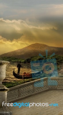 Gondoliers Magic Course Stock Photo
