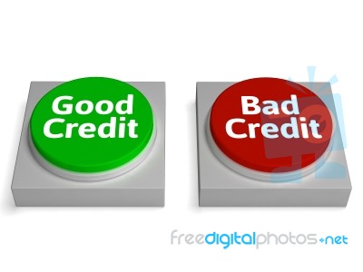Good Bad Credit Shows Financial Record Stock Image