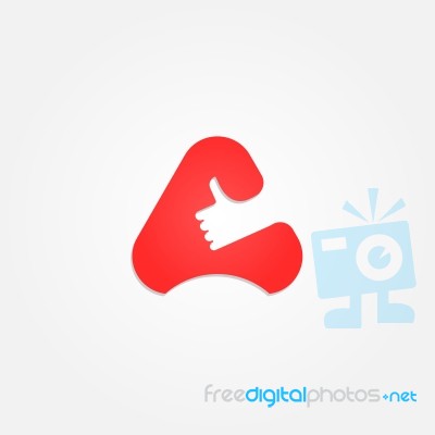 Good Sign And A- Letter Icon Abstract Logo Design Stock Image