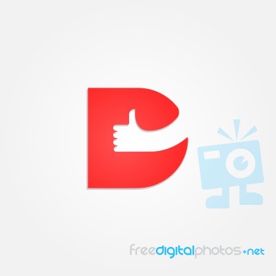Good Sign And D- Letter Icon Abstract Logo Design Stock Image