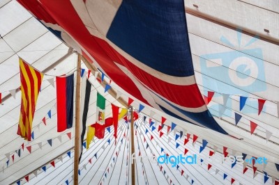 Goodwood, West Sussex/uk - September 14 : Flags And Bunting In A… Stock Photo