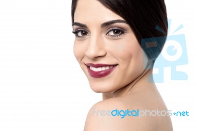 Gorgeous Fashion Woman On White Stock Photo