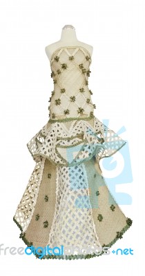 Gown Made From Fan Palm Stock Photo Gown Made From Fan Palm Stock Photo