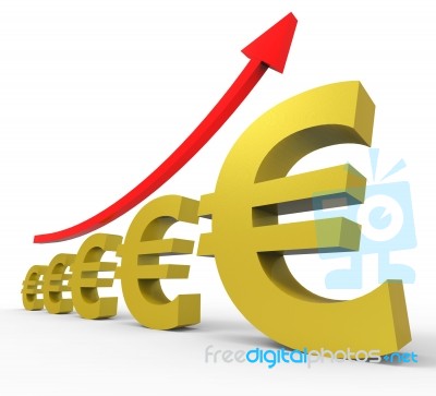 Gpp Increasing Shows Euro Sign And Accounting Stock Image