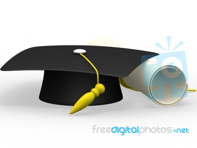 Graduation Cap Diploma Stock Image