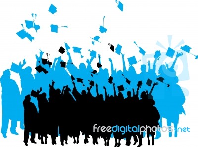 Graduation Silhouette Stock Image