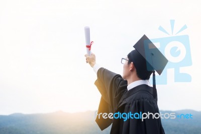 Graduation Student Commencement University Degree Concept, Group… Stock Photo