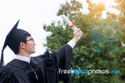Graduation Student Commencement University Degree Concept, Group… Stock Photo