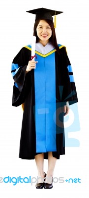 Graduation Student Looking Forward Stock Photo