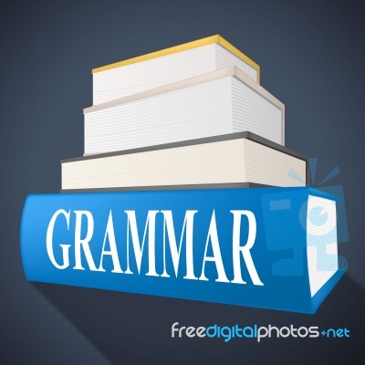 Grammar Book Indicates Rules Of Language And Learning Stock Image
