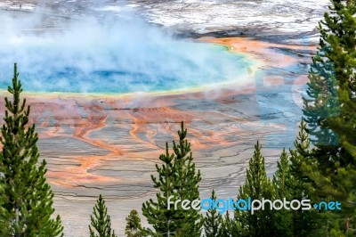 Grand Prismatic Spring Stock Photo