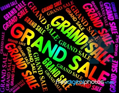 Grand Sale Indicating Big Discounts And Bargains Stock Image