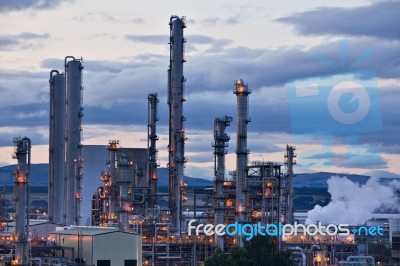Grangemouth Oil Refinery Complex Stock Photo