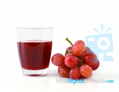Grape Juice With Grapes Stock Photo