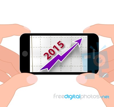 Graph 2015 Displays Financial Forecast Projecting Growth Stock Image