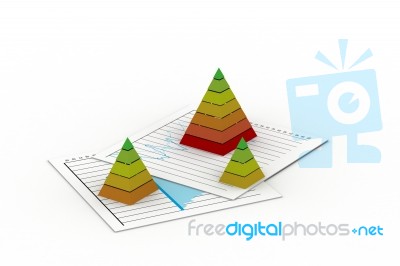 Graph And Layered Cone Stock Image