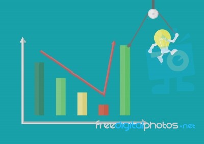 Graph And Lightbulb Stock Image