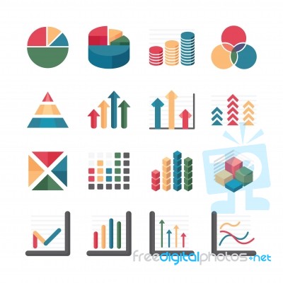 Graph Chart Business And Financial Icons Set. Stock Image