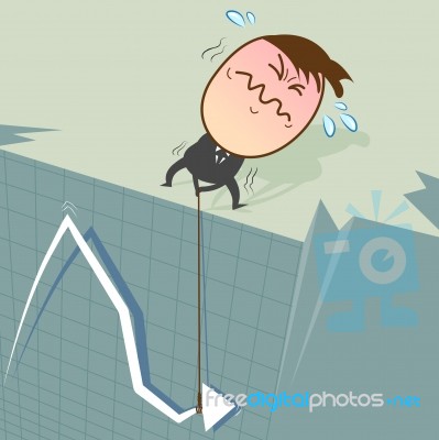 Graph Of Share Is Pull Up By Businessman Stock Image