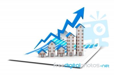 Graph Of The Housing Market Stock Image