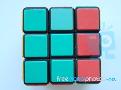 Graphic Combination Of Color And Symbol Blocks Stock Photo
