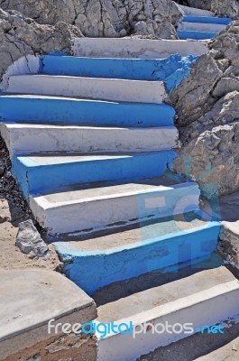 Greek Stairs Stock Photo