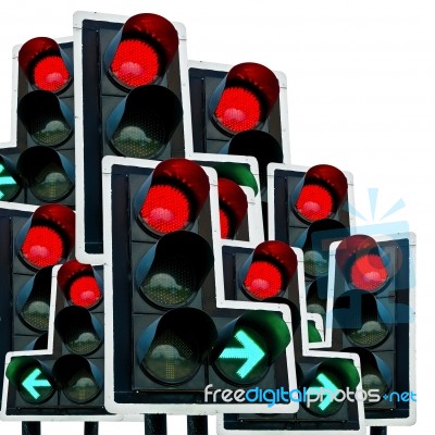 Green & Red Traffic Lights Stock Photo