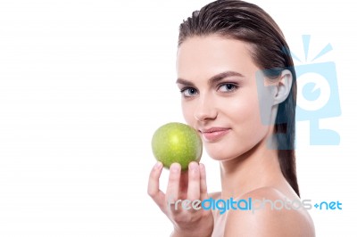 Green Apples Are Good For Health Stock Photo