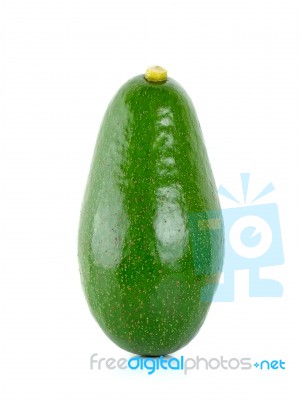 Green Avocado Isolated On The White Background Stock Photo