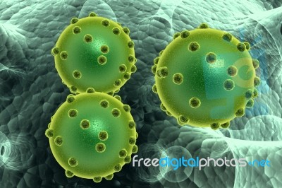 Green Bacterial Intruder Cells Causing Sickness Stock Image