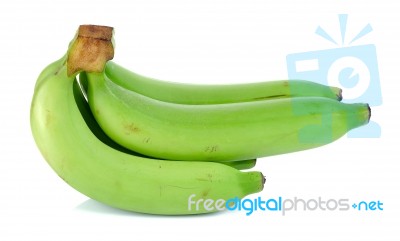 Green Banana Isolated On The White Background Stock Photo