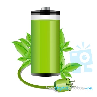 Green Battery Stock Image