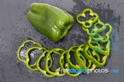 Green  Bell Peppers Stock Photo