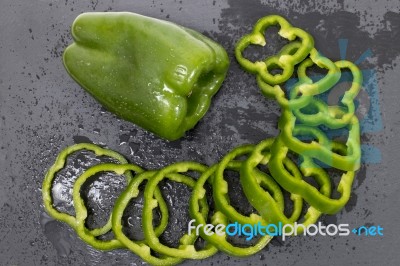 Green  Bell Peppers Stock Photo