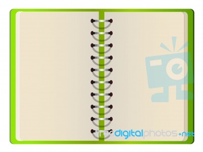 Green Cover Blank Notebook Stock Image