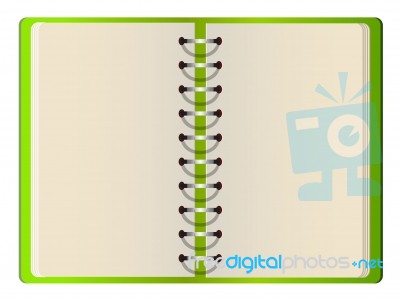 Green Cover Blank Notebook Stock Image
