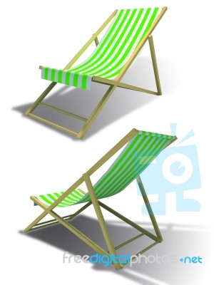 Green Deck Chairs Stock Image