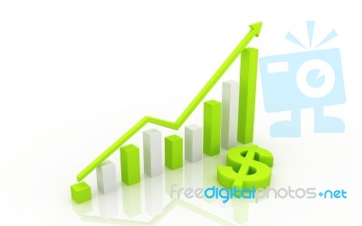 Green Dollar And Graph Stock Image