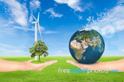 Green Earth Concept Stock Photo