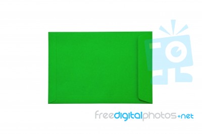 Green Envelope Document Stock Photo