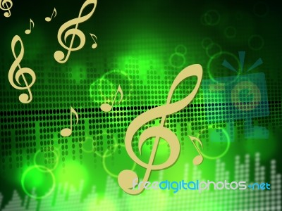 Green Equaliser Shows Sound Track And Music Stock Image