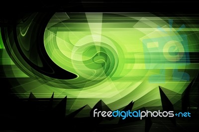 Green Futuristic Background Stock Image