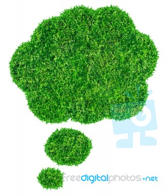 Green Grass Thought Bubble Stock Photo