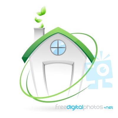 Green Home Stock Image