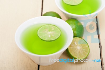 Green Lime Lemonade Stock Photo