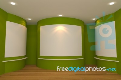 Green room with gallery Stock Image