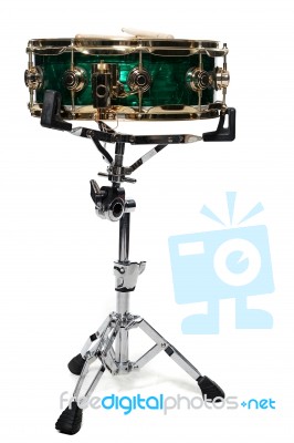 Green Snare Drum  Stock Photo