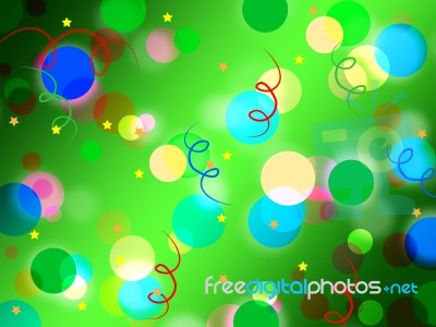 Green Spots Background Means Light Circles And Curls Stock Image